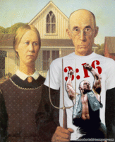 american gothic with t-shirt